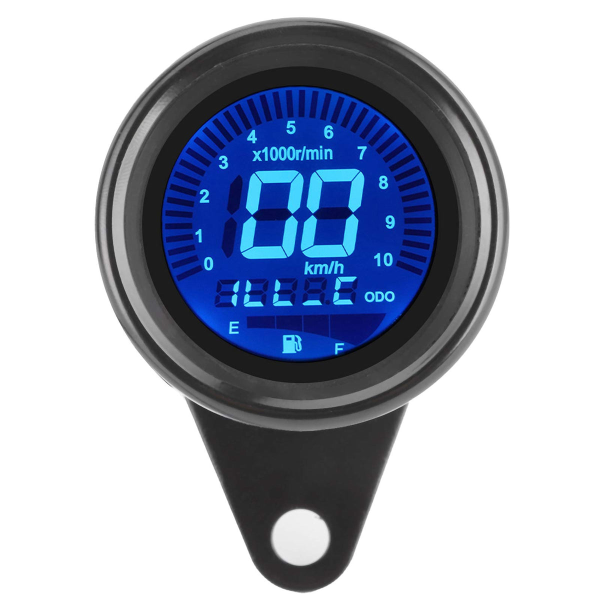 Aramox Motorcycle Speedometer, 12V Universal Motorcycle Multi-Functional Meter Tachometer Odometer Fuel Gauge Speedmeter(Black)