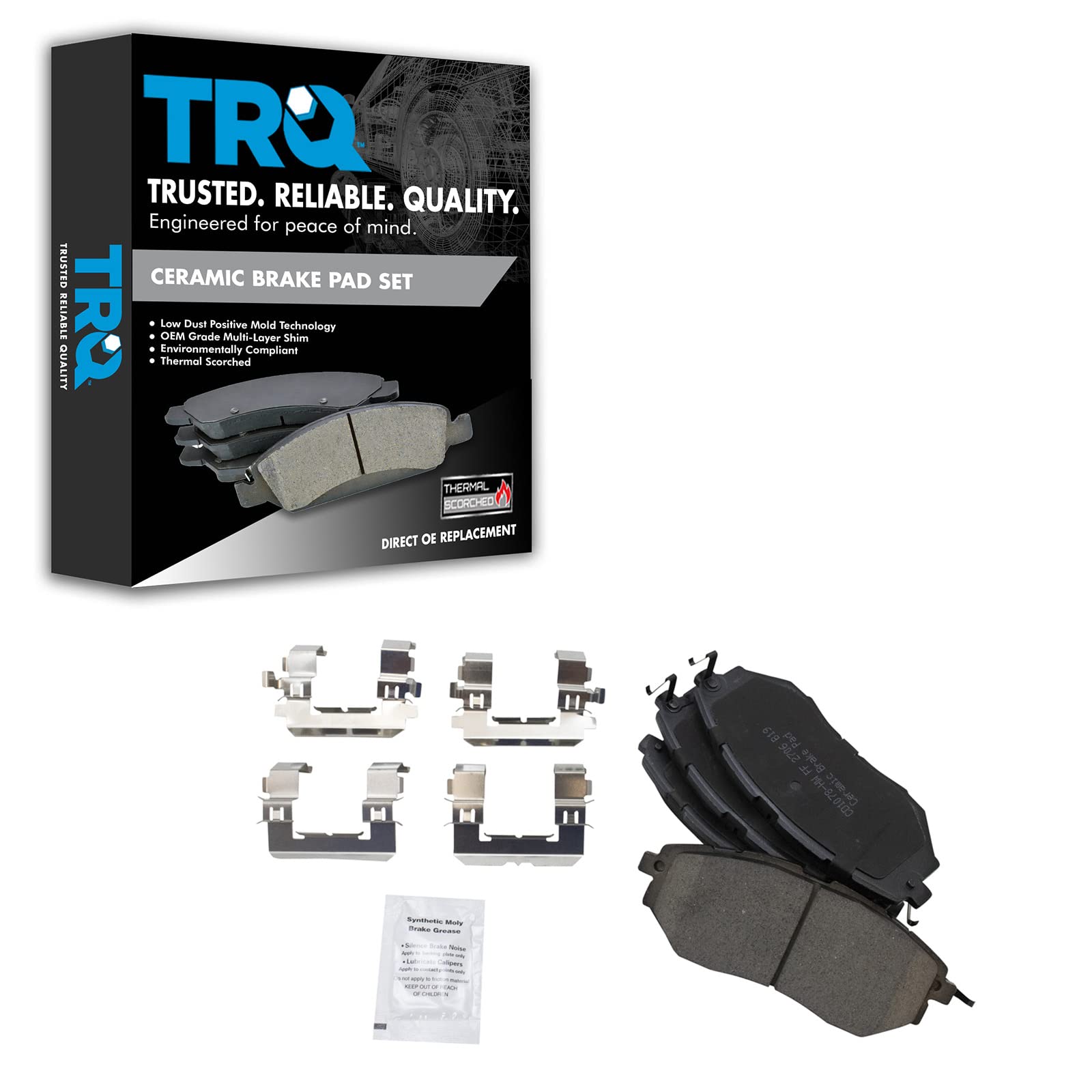 TRQ Front Brake Pads Ceramic Compatible with 2006-2007 Subaru B9 Tribeca 2014-2018 Forester 2005-2019 Legacy 2010-2019 Outback 2