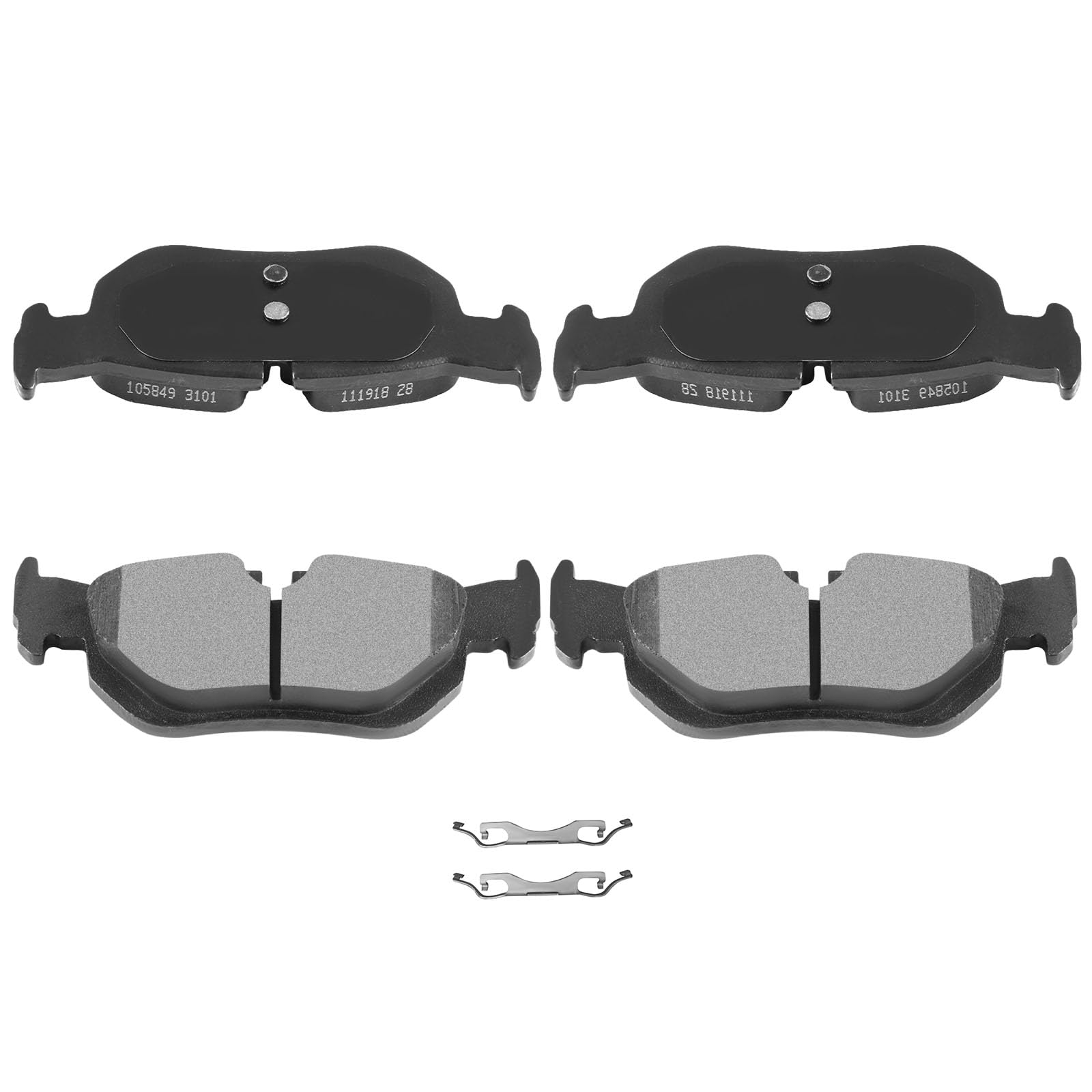 Automuto 4Pcs Rear Semi-Metallic Disc Brake Pads Set D1267 For Bmw 128I 323I 325I 325Xi 328I 328I Xdrive 328Xi X1