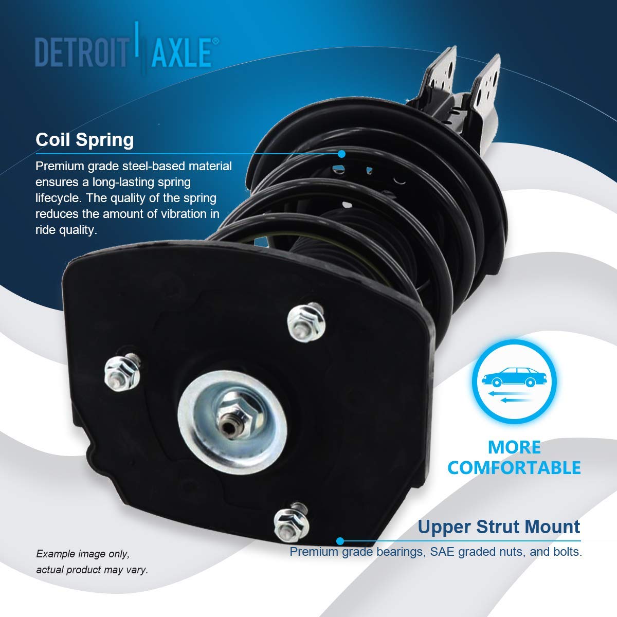 Detroit Axle - Rear 2Pc Struts For 97-03 Pontiac Grand Prix, 97-05 Buick Century 97-04 Regal, 2 Struts & Coil Spring Assembly 19