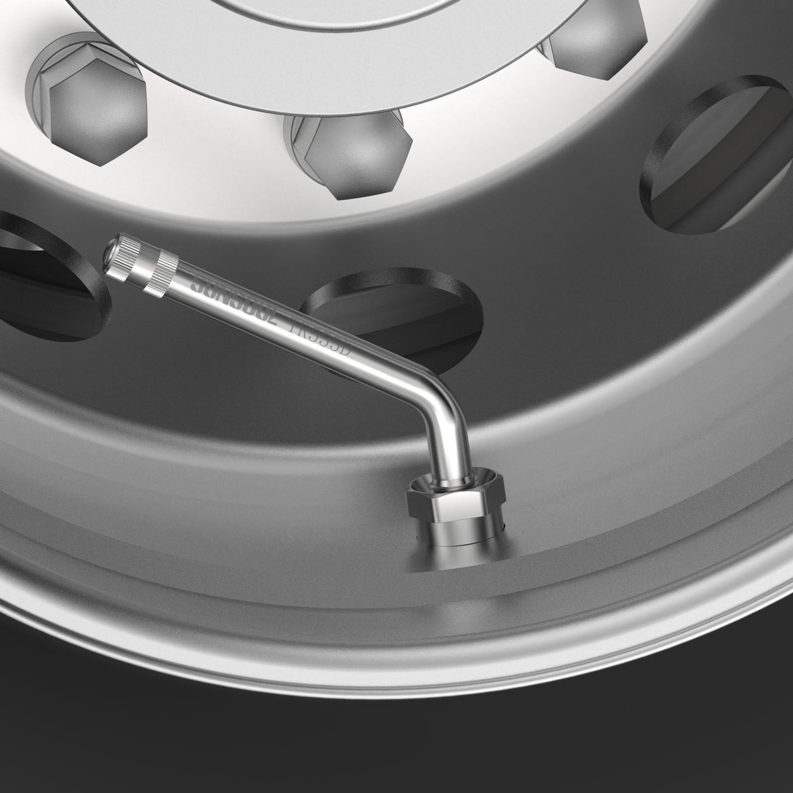 Sunsoul Tr555D 10Pcs 60 Degree Bend Truck Tire Valve Stems, Compatible With 22.5In 24.5In Aluminum Wheels With 9.7Mm Valve Holes