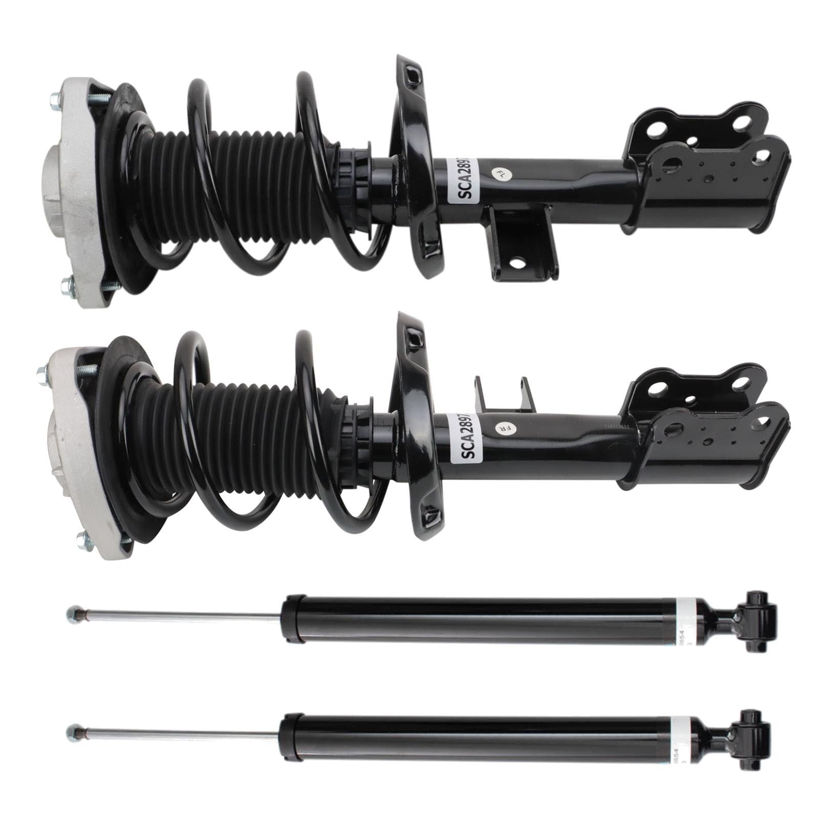 Trq Front And Rear Complete Strut Assembly & Shock Absorber Kit Complete Strut & Coil Spring Assembly Compatible With 2014-2018 