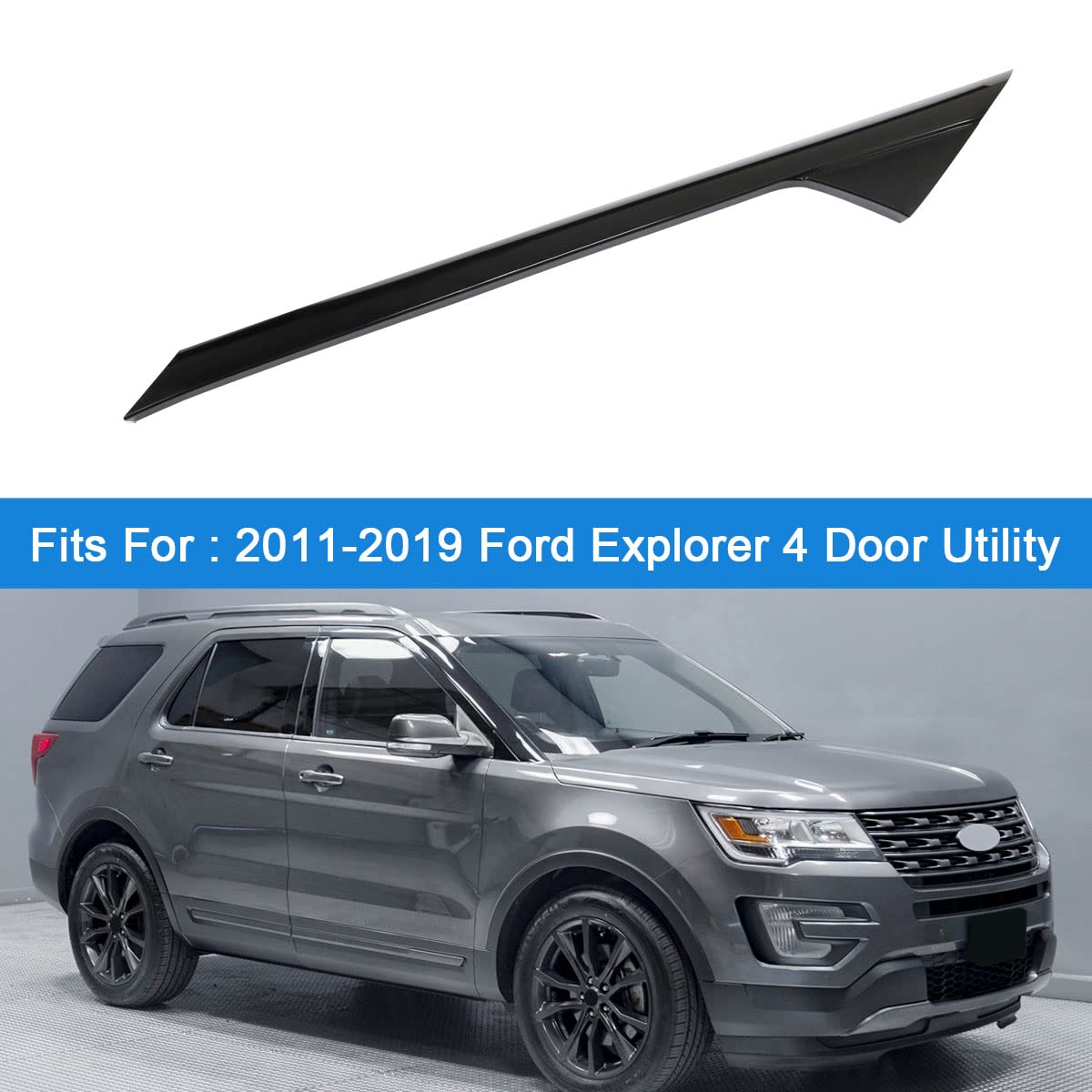 Carmocar A-Pillar Front Molding Windshield Outer Trim Right (Passenger Side) Replacement For Ford Explorer 4 Door Utility 2011-2