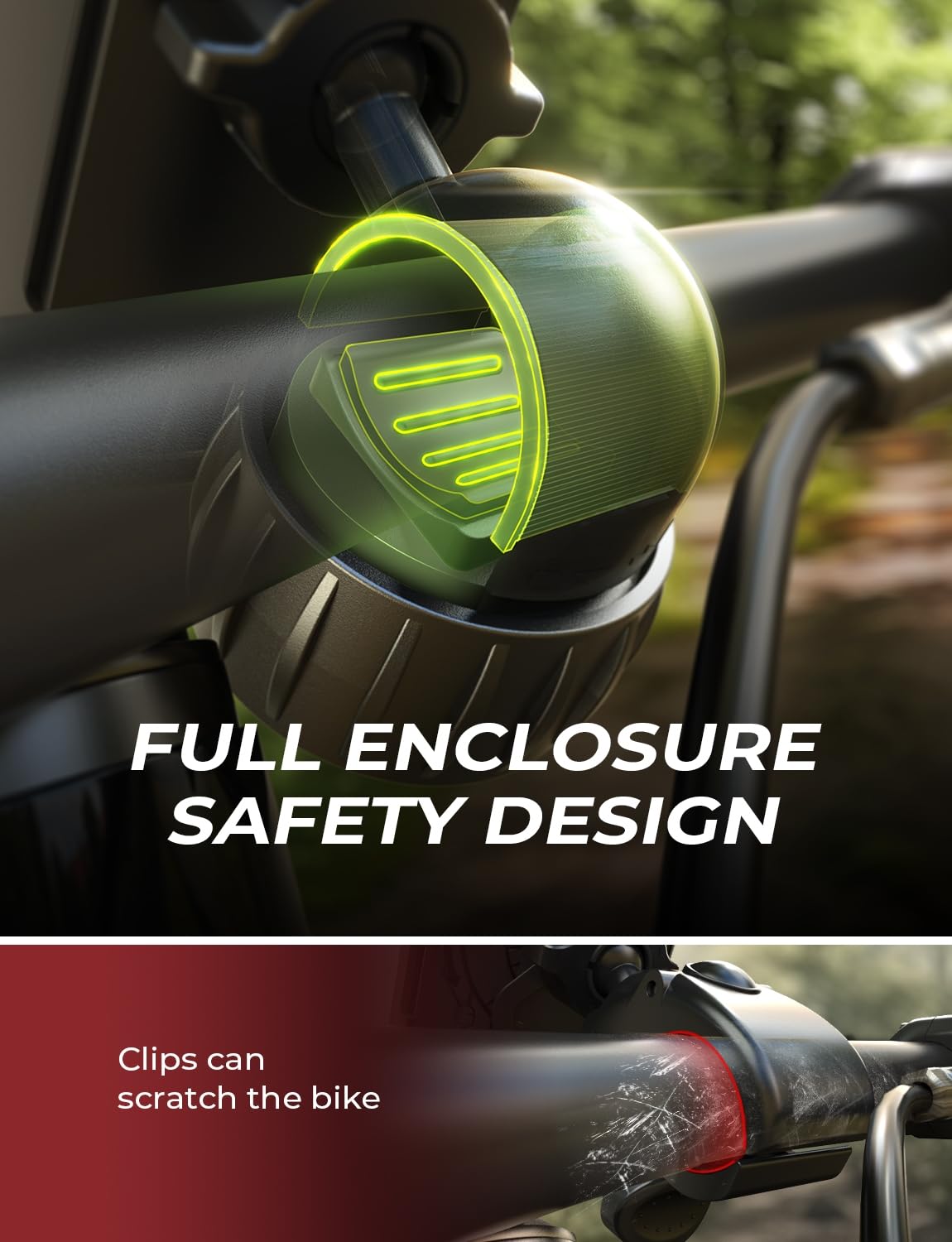 Lisen Bike Phone Holder, [Super Easy Install] Ultra Stable Motorcycle Phone Mount, Bicycle Handlebar Holder Mount For Adults Kid