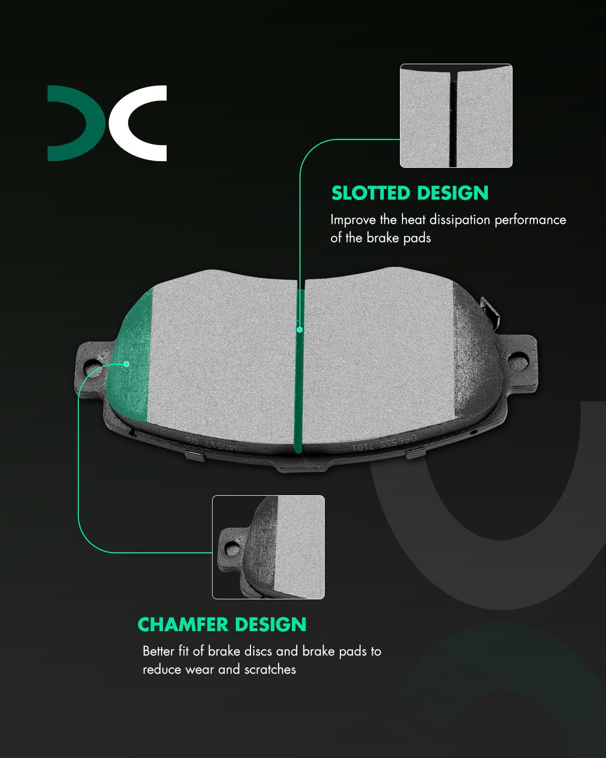 Scitoo D619 Front Ceramic Brake Pads Sets Fit For Lexus Gs300 93-05,For Lexus Gs400 98-00,For Lexus Gs430 2001-2005,For Lexus Is
