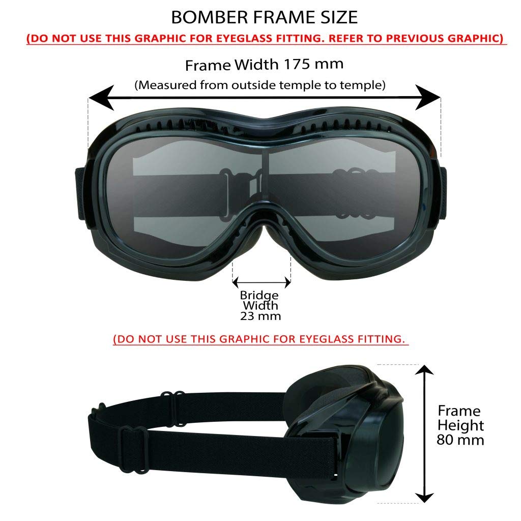 Bikershades Fit Over Goggles For Eye-Glasses Motorcycle Riding Cycling Skiing Sky Diving Outdoor Work