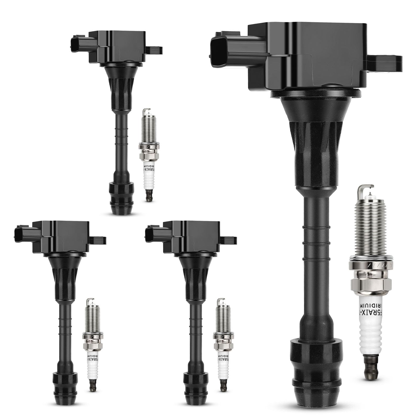 Uf351 Ignition Coil & 4505 Double Iridium Spark Plug For 2001-2005 Nissan Almera,2002-2006 Sentra 1.8L L4 Replaces# 22448-6N015 