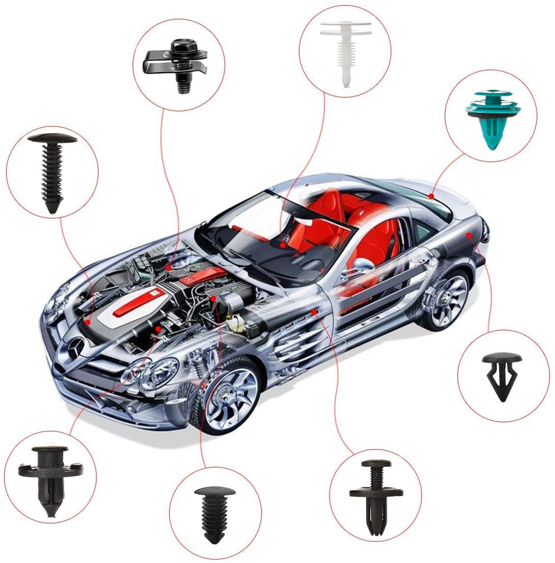 Car Push Retainer Clips 24 Most Popular Sizes Fasteners 845 Pcs Automotive Plastic Clips Auto Push Pin Rivets Set With 10 Cable