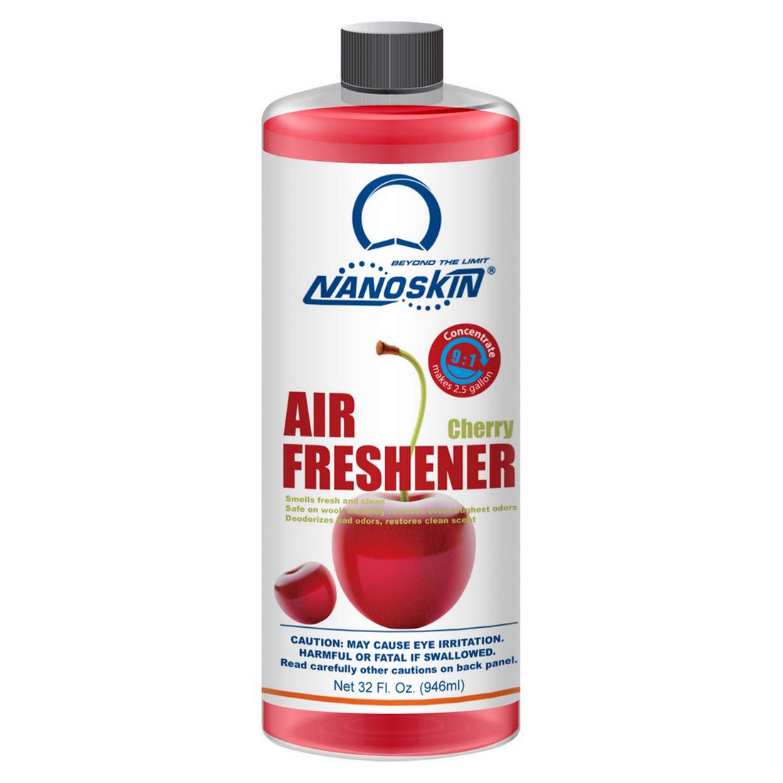 Nanoskin Concentrated Air Freshener – CHERRY - Emits Fragrant Scent with Odor Eliminator into The Air to Freshen Interior | Adjustable Dilution up to 9:1 | For Automotive, Home, Office & More