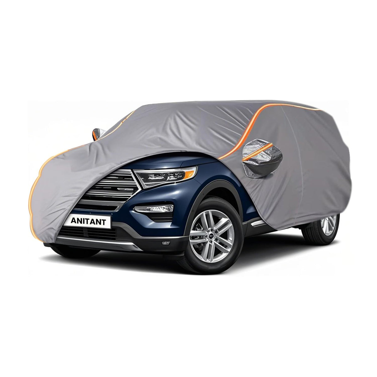 ANITANT Custom Fit Ford Explorer Car Cover 2006-2025 Outdoor Waterproof Car Cover All Weather with Door Zipper Cotton Lining Scr
