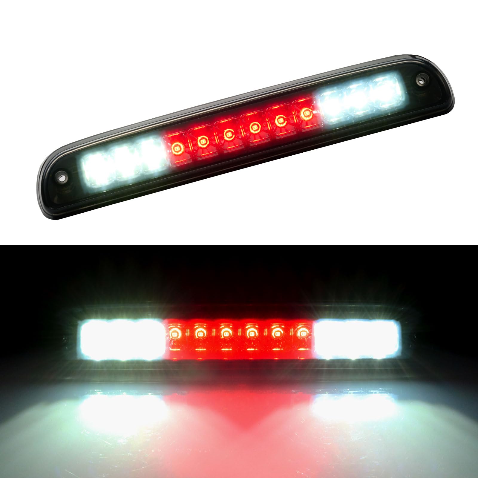 Cxdar Third 3Rd Brake Light Led For 1999-2016 Ford F250 F350 F450 F550 Super Duty, High Mount Rear Brake Lights Assembly For 99-16 F-250 F-350 F-450 F-550, 1993-2011 Ranger Center Cab Cargo Stop Light