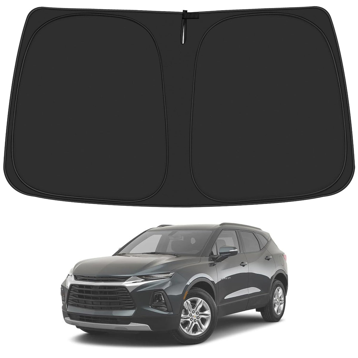 ULROLIT Windshield Sun Shade for 2019-2024 Chevy Blazer Accessories, Foldable Window Sunshade Sun Visor Protector, Front Windshi