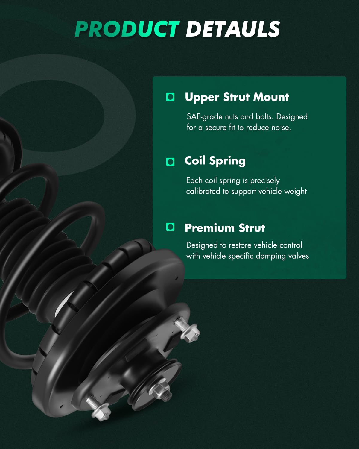 Scitoo Complete Strut Coil Spring Assembly Replacement Struts Shocks Fit For 2003 2004 2005 2006 For Acura Mdx (Front Pair)