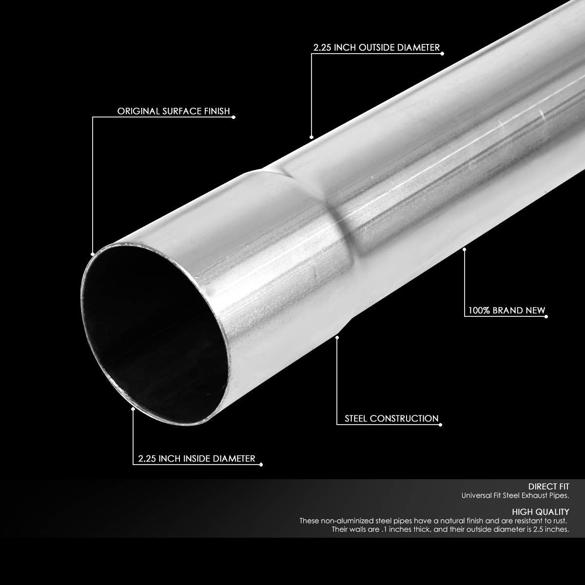 Dna Motoring Ztl-225Raw 16Pcs 2.25 Inches Od Diy Custom Mandrel Exhaust Pipe Kit Straight & Bend