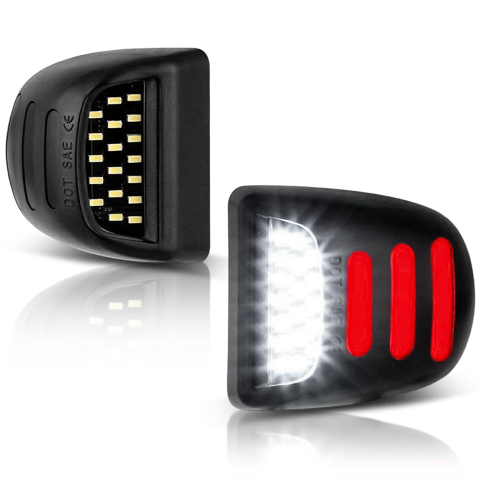 Lesauce Red Oled Neon Tube Led License Plate Lights Tag Lights Assembly Replacement For Chevy Silverado Gmc Sierra 1500 2500 350