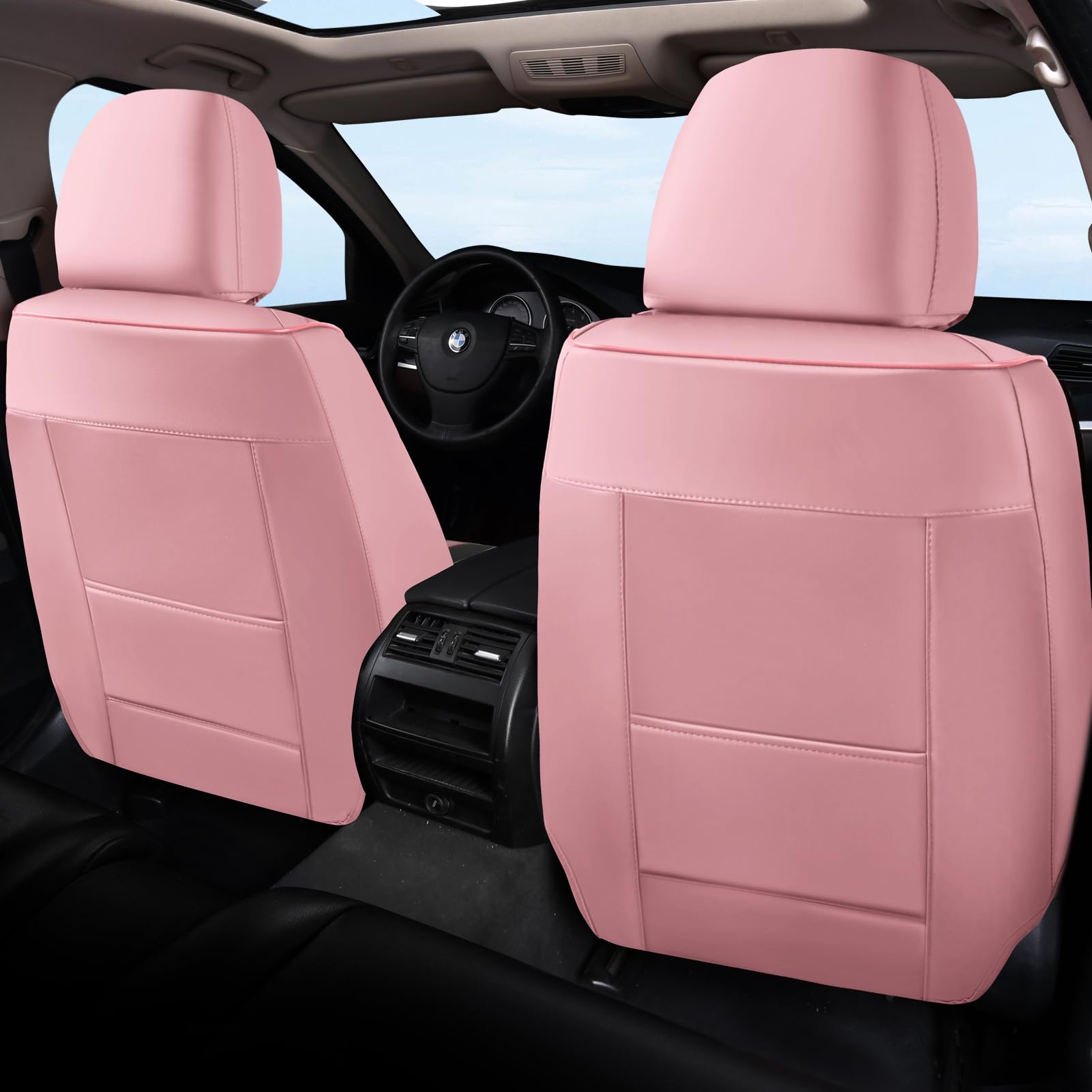 Doogo Seat Covers, Car Seat Covers, Breathable Front Seat Covers, Universal Non-Slip Seat Cushion Pink Automotive Seat Covers Ac