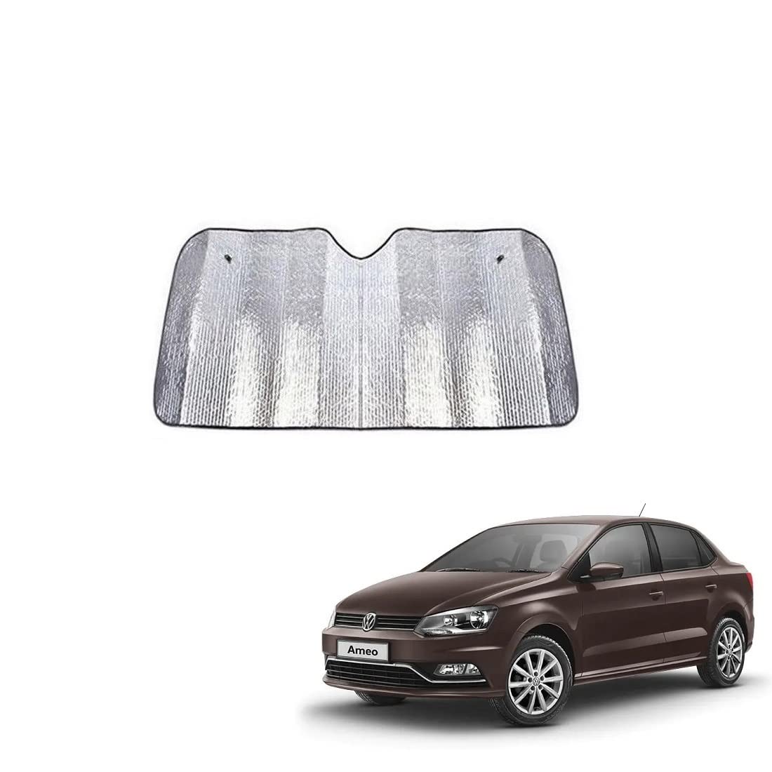 Car Windshield Silver Parking Foldable Sunshade for Heat Protection Useful on Front and Rear Windshield Glass Suitable for V W A
