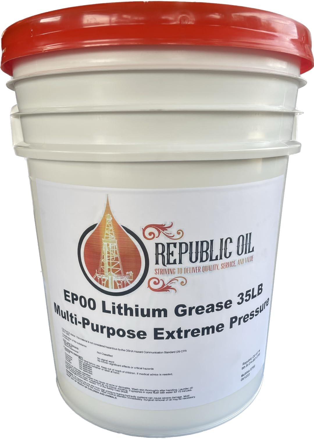 Republic Oil EP00 Extreme Pressure Multi-Purpose Lithium Industrial Grease 35lb