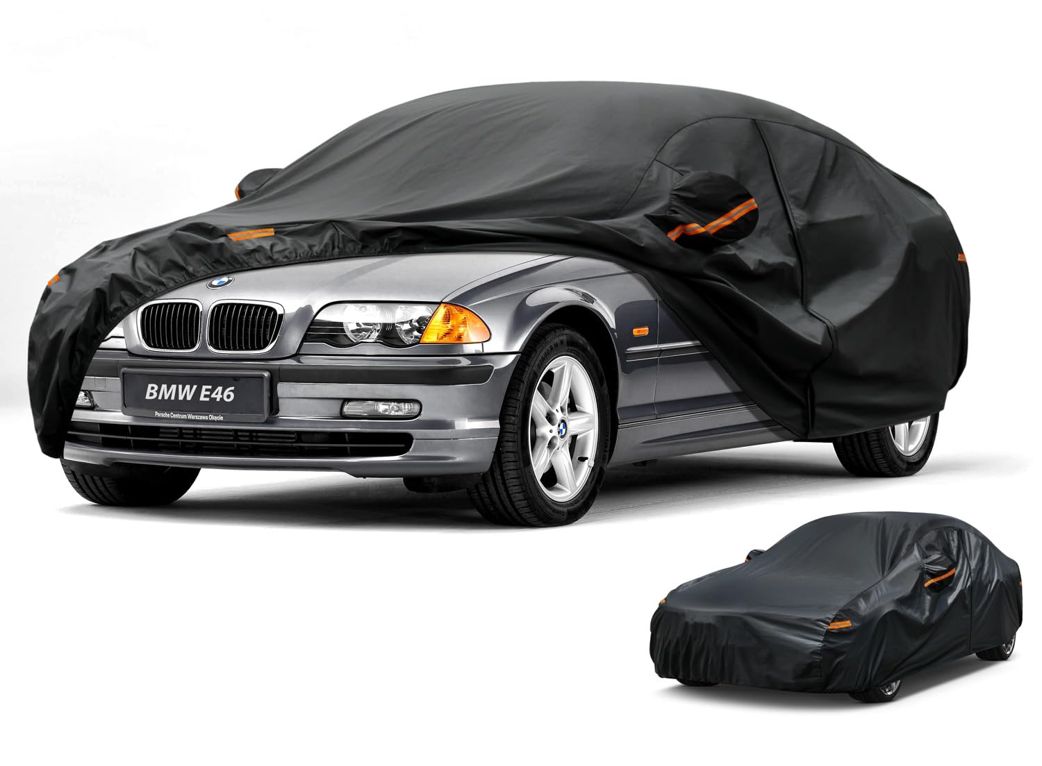 Kayme Car Cover Waterproof All Weather, Full Exterior Cover Outdoor Sun Protection With Zipper, Universal Fit For Bmw E46 E36 E3