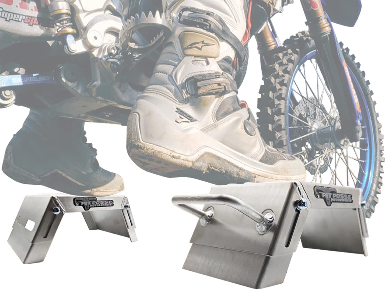 Pit Posse PP2739 Mini Moto Starting Block Aid Pair for Youth Riders - Made in USA - MX Offroad Motorcycle Step Block Risers - Ad