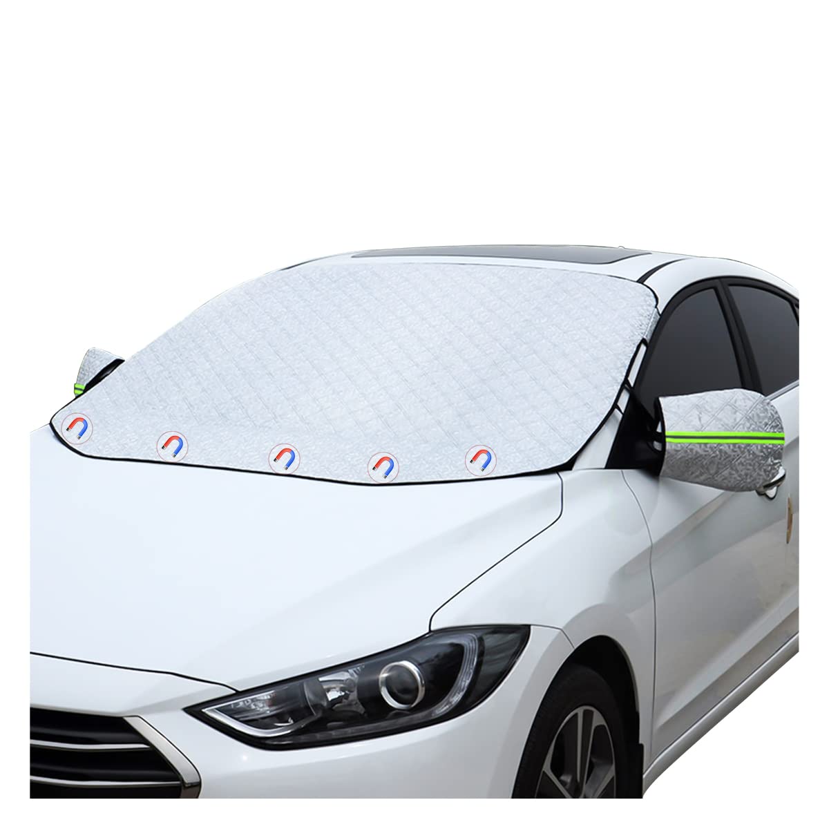 Car Windshield Snow Cover With 4 Layers Windproof Protection Defense Frost Sunlight, All Weather Winter & Summer Front Window Au