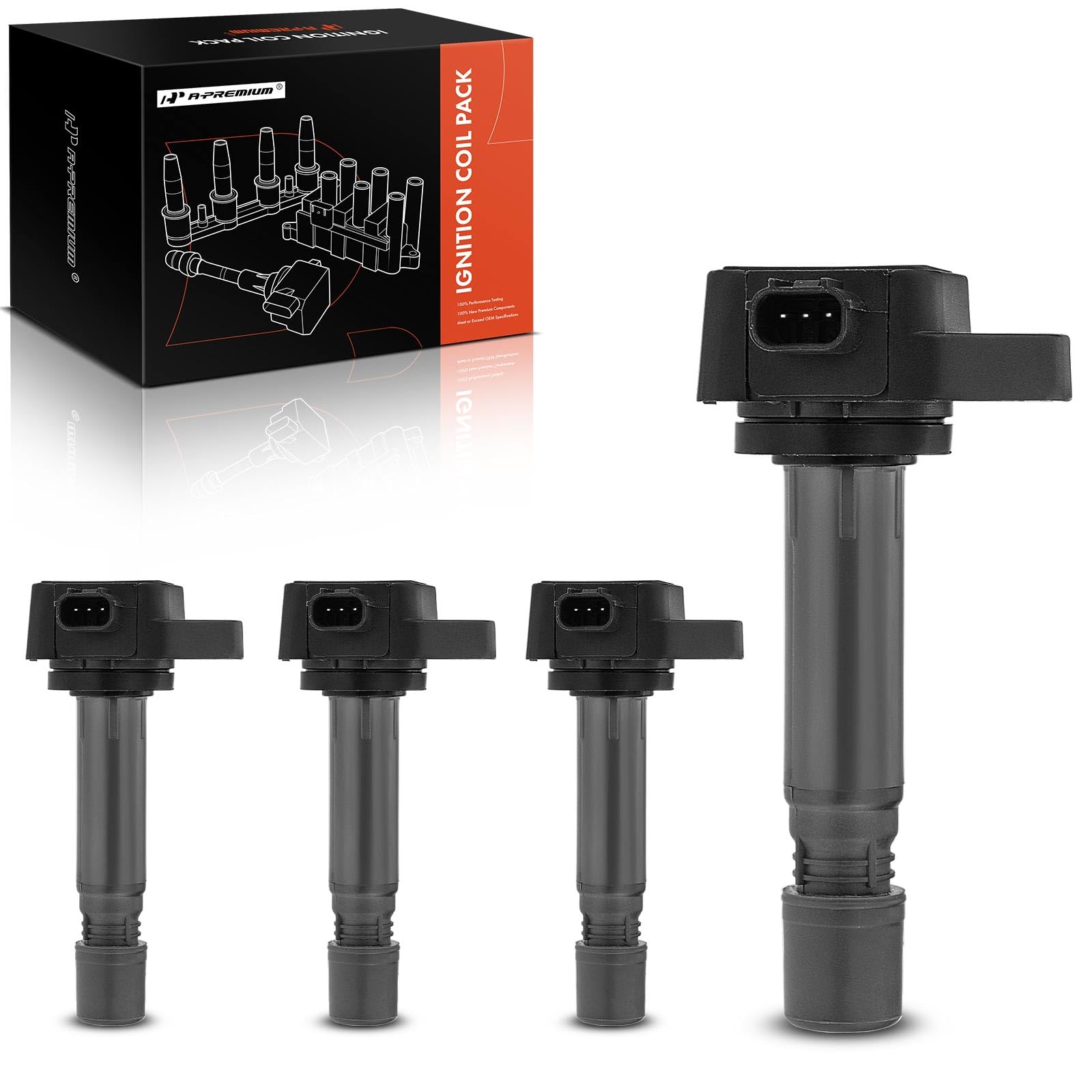 A-Premium Engine Ignition Coil Packs Compatible With Honda Civic 2006-2011 I4 1.8L 4-Pc Set