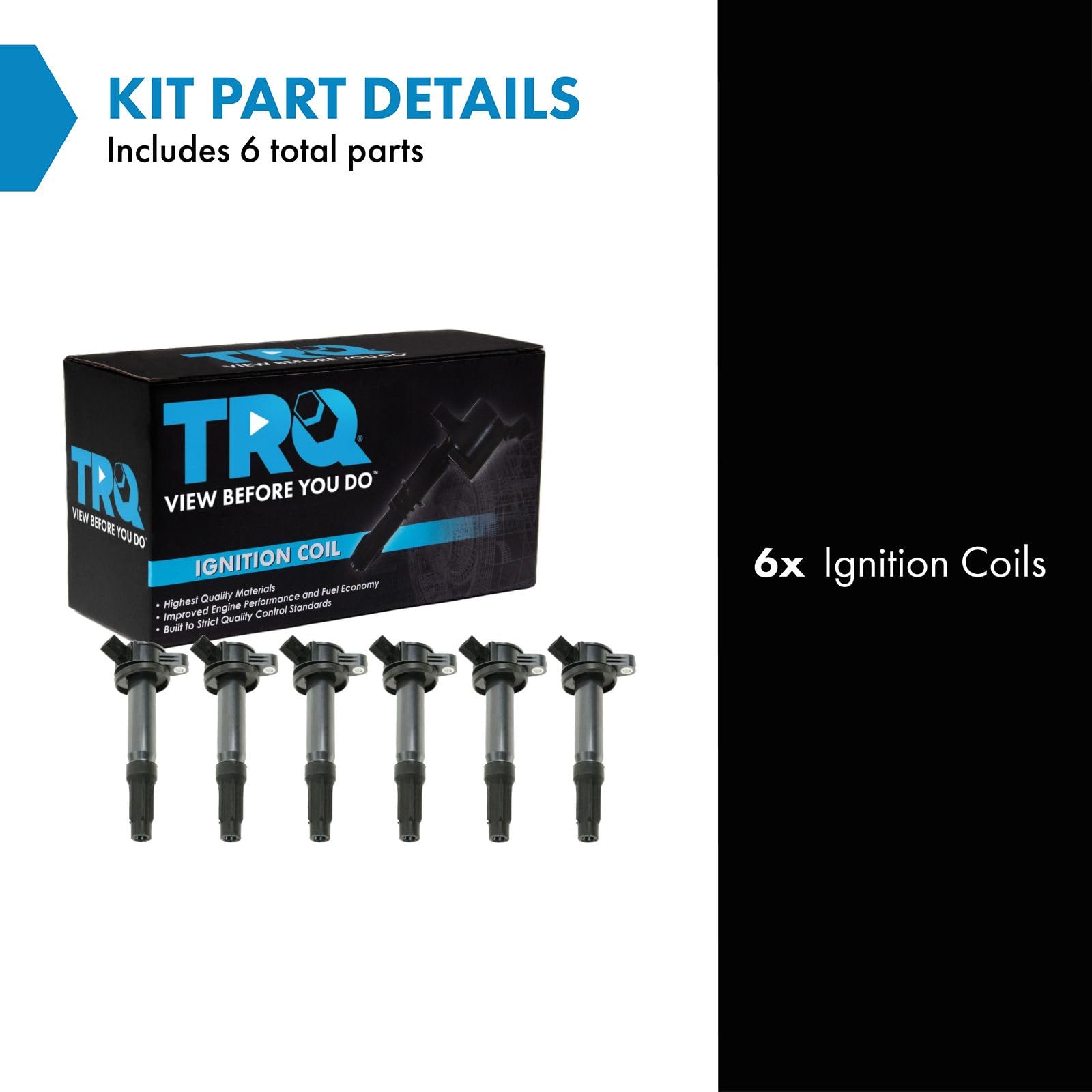 Trq Ignition Coil Set Compatible With 2009-2012 Ford Escape 2006-2012 Fusion 2006 Lincoln Zephyr 2008-2011 Mazda Tribute 2009-20