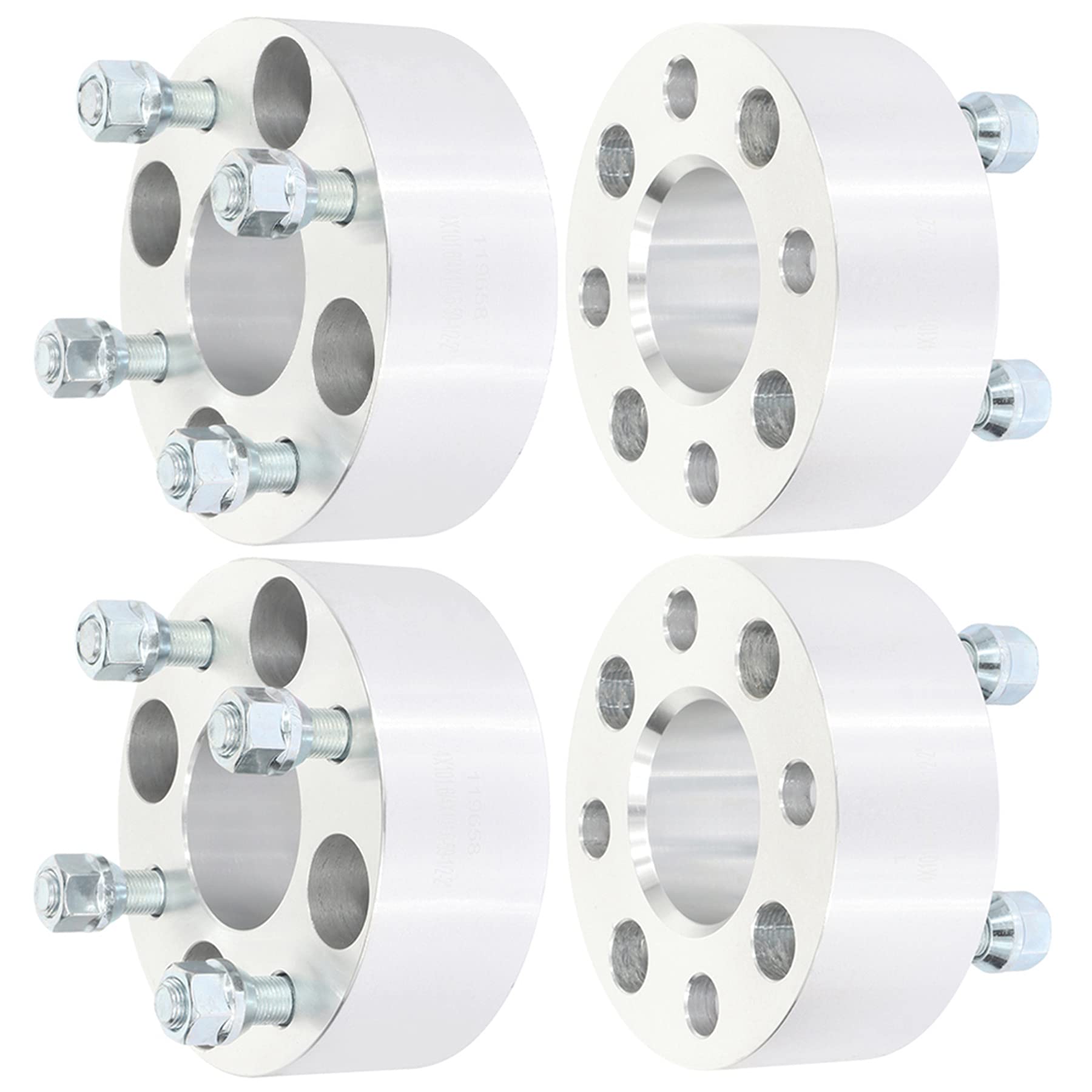 Eccpp 4X 2 Inch 4X4 To 4X4 4 Lug Wheel Spacers 4X101.6Mm To 4X101.6Mm 1/2' Studs 59Mm Cb Fits For Ez Go Ezgo Club Car For Atv Go-Lf Cart