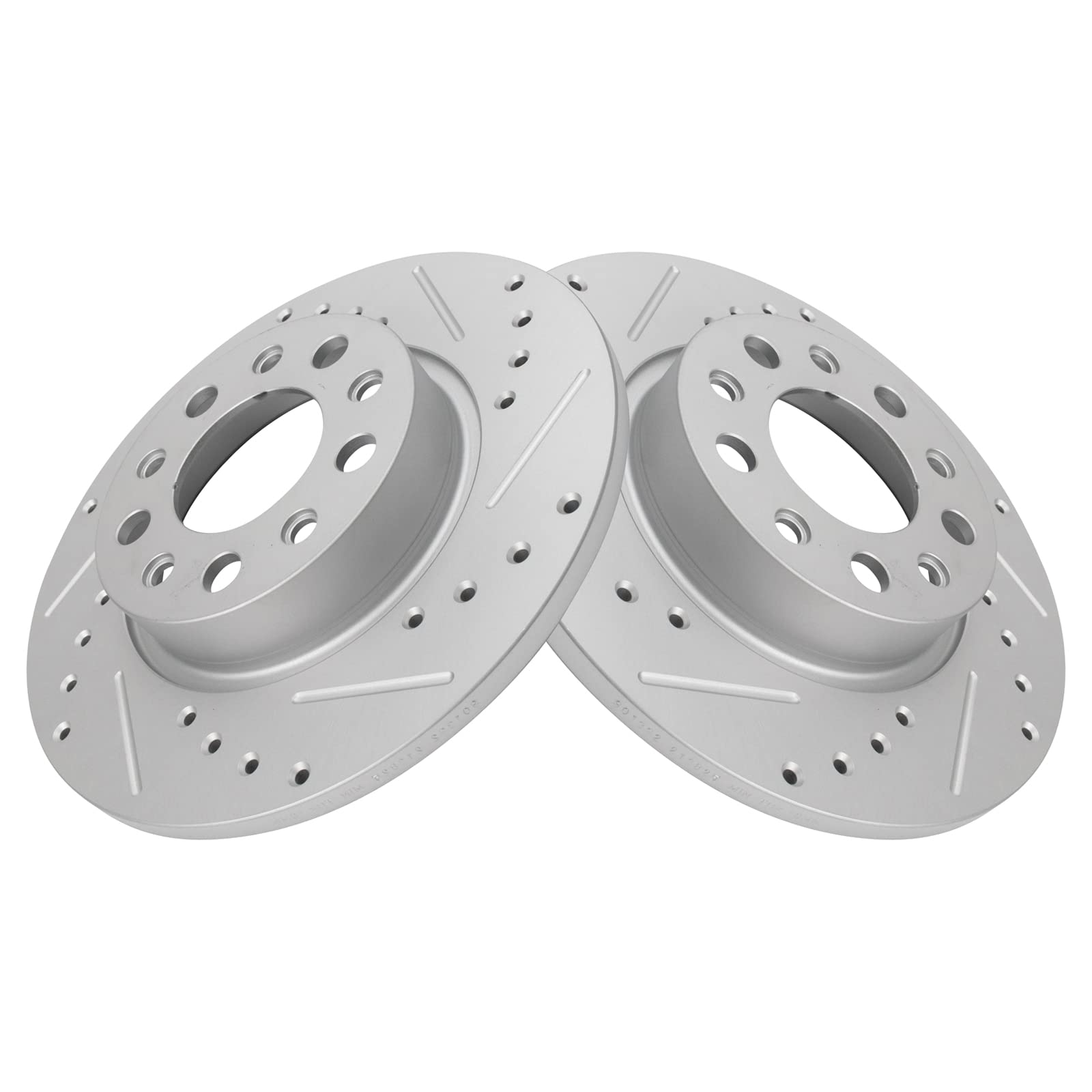 Trq Rear Performance Brake Rotors Set Premium G-Coated Compatible With 2016-2022 Fiat 500X 2017-2022 Jeep Compass 2015-2022 Rene