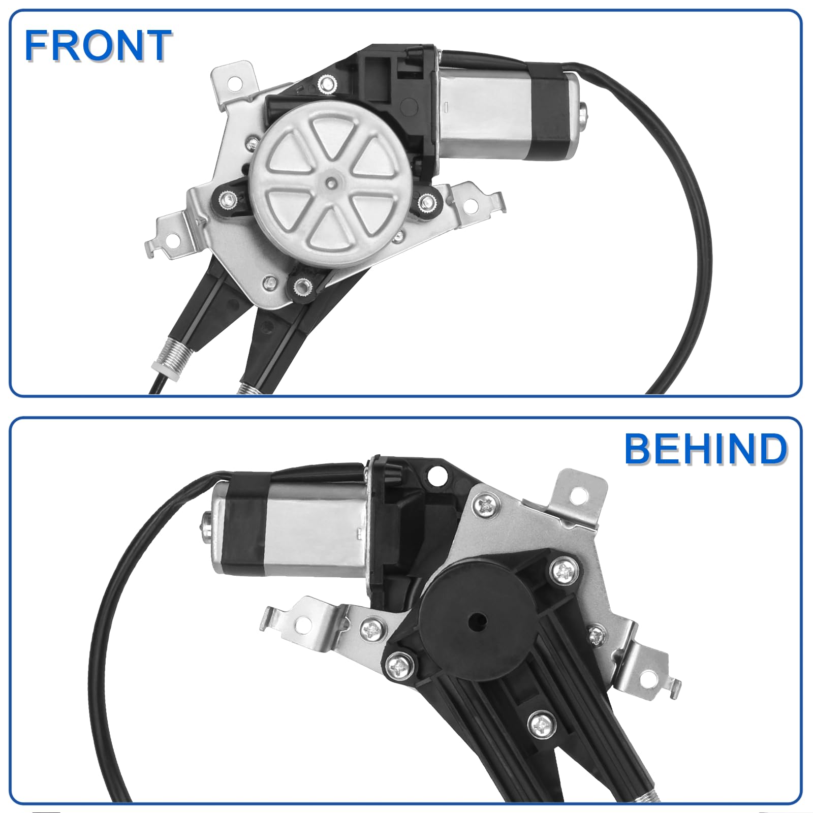 Obaee 741-587 Front Right Passenger Side Power Window Regulator with Motor Compatible with Ford E-150 2003-2014/ E-250 Econoline