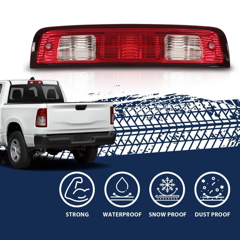 Pit66 3Rd Third Brake Light Compatible With Dodge Ram 1500 2009-2017/ Fit Dodge Ram 2500 3500 2010-2017 W/O Bulbs And Wiring Har