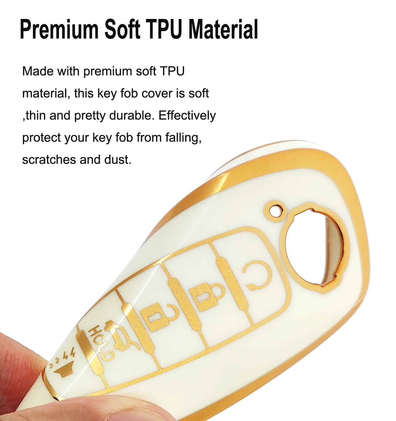 Arruweer Key Fob Cover For Nissan 5 Buttons Soft Tpu Smart Key Case Holder Compatible With Nissan Pathfinder Rouge 4Runner 2023