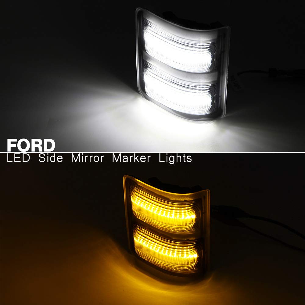 Led Side Mirror Marker Lamp For Ford F250 F350 F450 F550 2008 2009 2010 2011 2012 2013 2014 2015 2016 Super Duty Switchback Whit