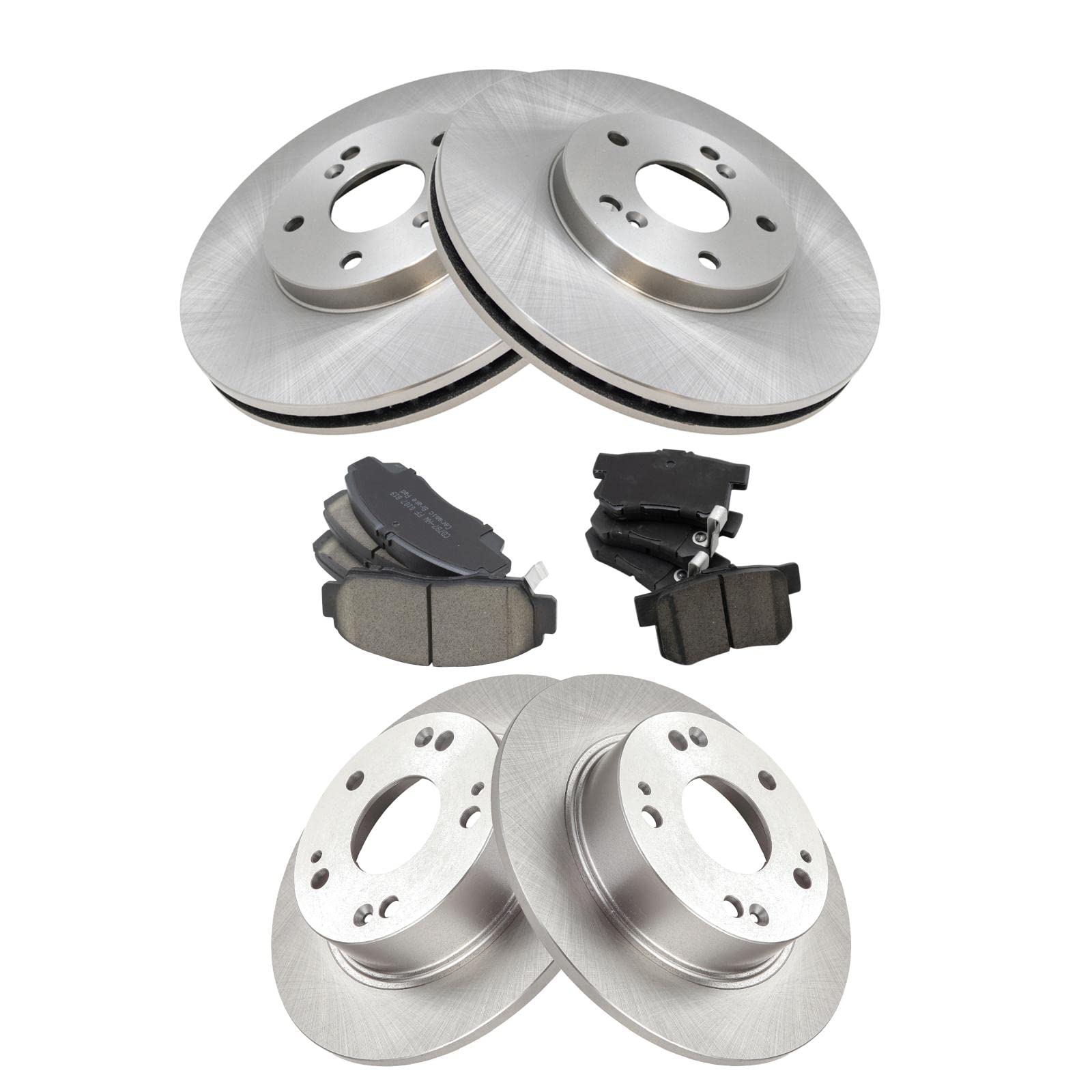 Trq Front And Rear Brake Pad & Rotor Kit Brake Pads Brake Rotor Ceramic Compatible With 2004-2008 Acura Tsx 2003-2007 Honda Acco