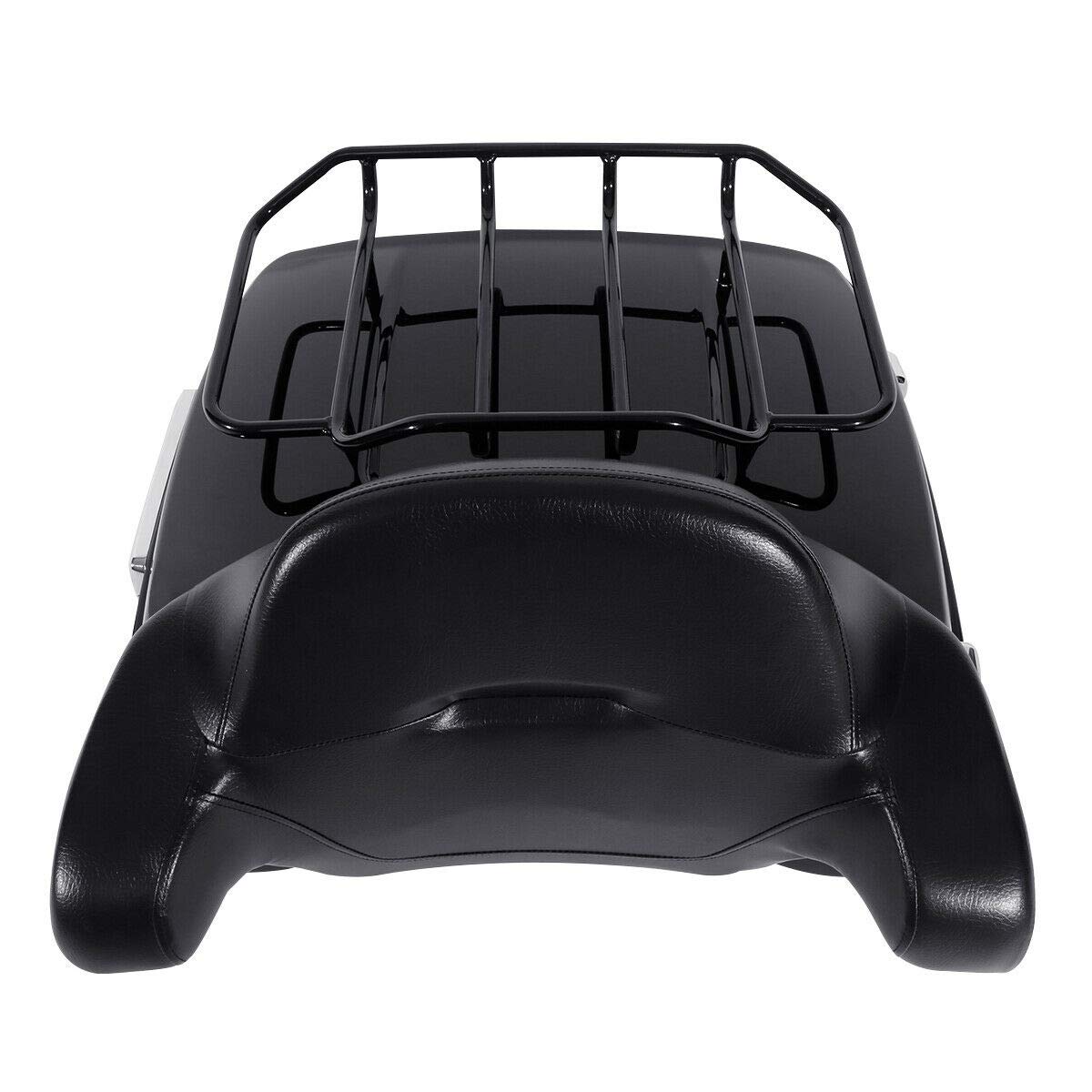 Slmoto King Tour Pack Trunk W/Premium Tour Pack Luggage Rack Trunk Wrap Backrest Fit For Harley Cvo Road King Road Glide Street Glide Street Electra Glide Fltrx Special Fltrxs 2014-2023