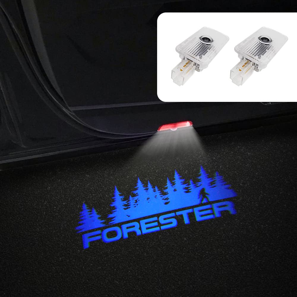 Uunonaha 2 Pcs Non-Fading Led Car Door Logo Lights Courtesy Projector Laser Welcome Light Ghost Shadow Forester Accessories Pudd