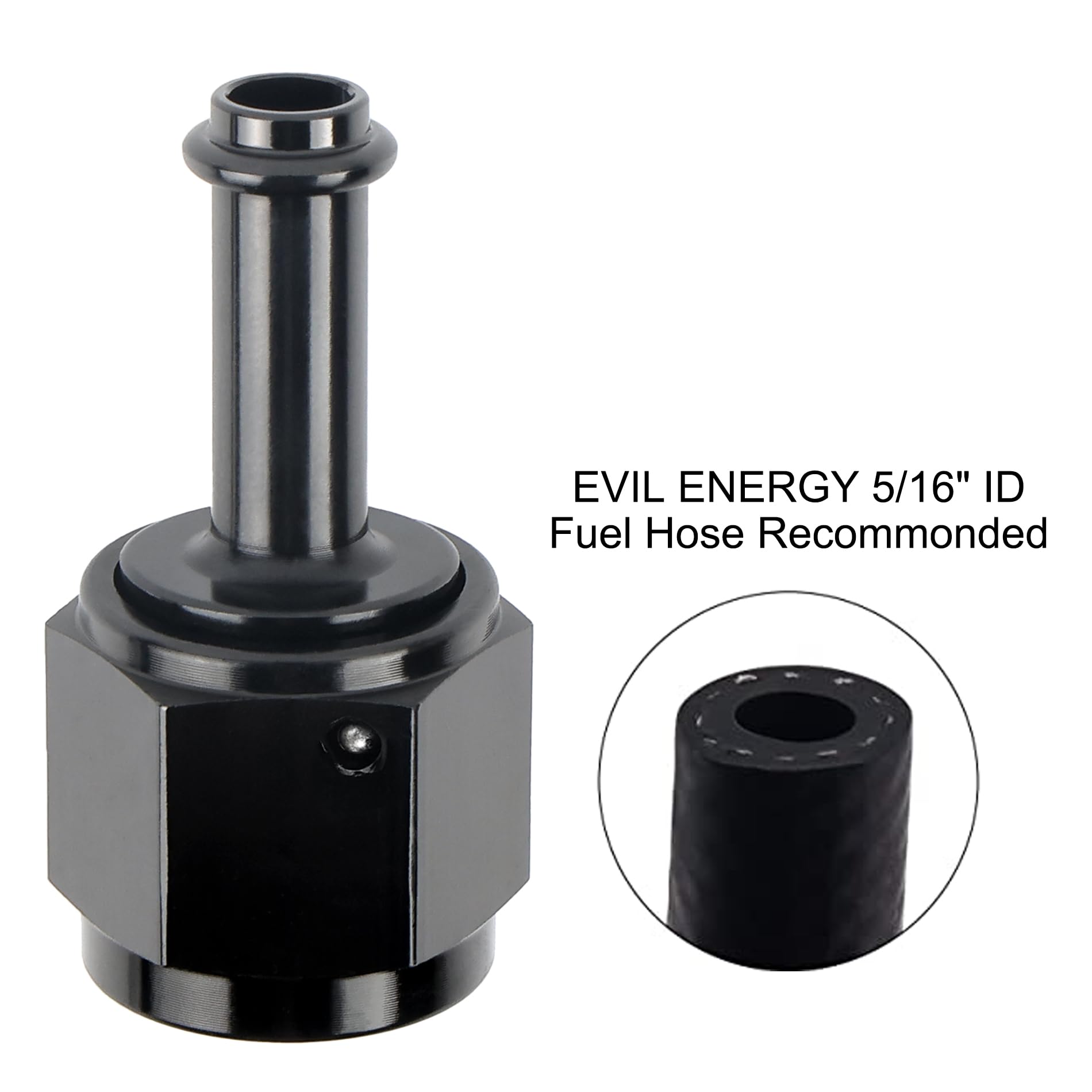 EVIL ENERGY 8AN Female to 5/16 '' Barb Hose Fitting Straight Swivel