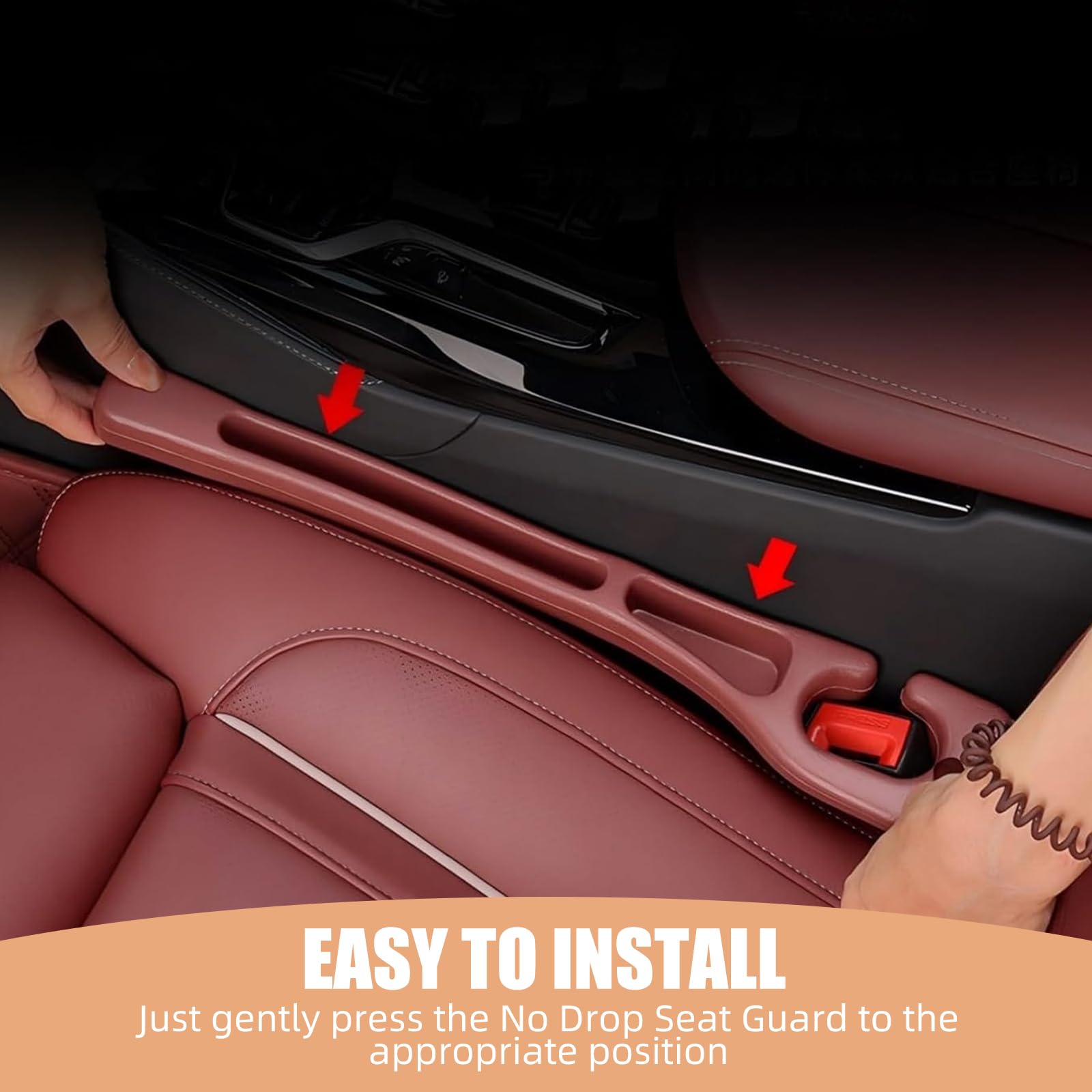 FFKQBH No Drop Seat Guard, Car Seat Side Gap Filler, Drop seat Gap fillers Between Seat and Console Stop Things from Dropping (B