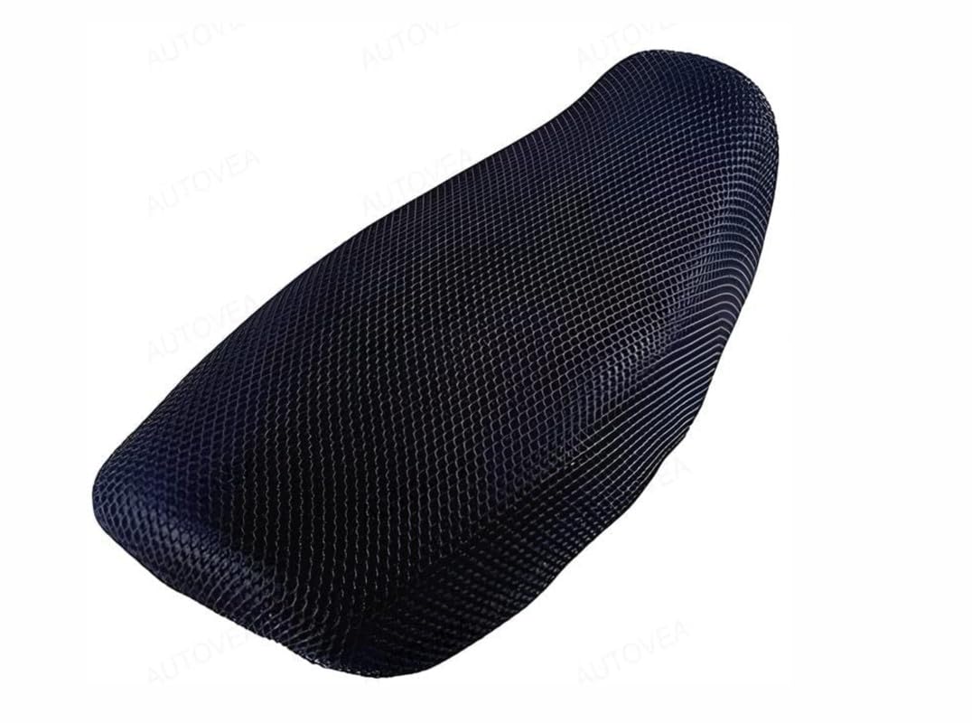 Autovea AntiSlip 3D Nylon Mesh Stretchable Net Bike/Scooty Seat Cover Cushion (Black) Compatible with Vespa VXL 125