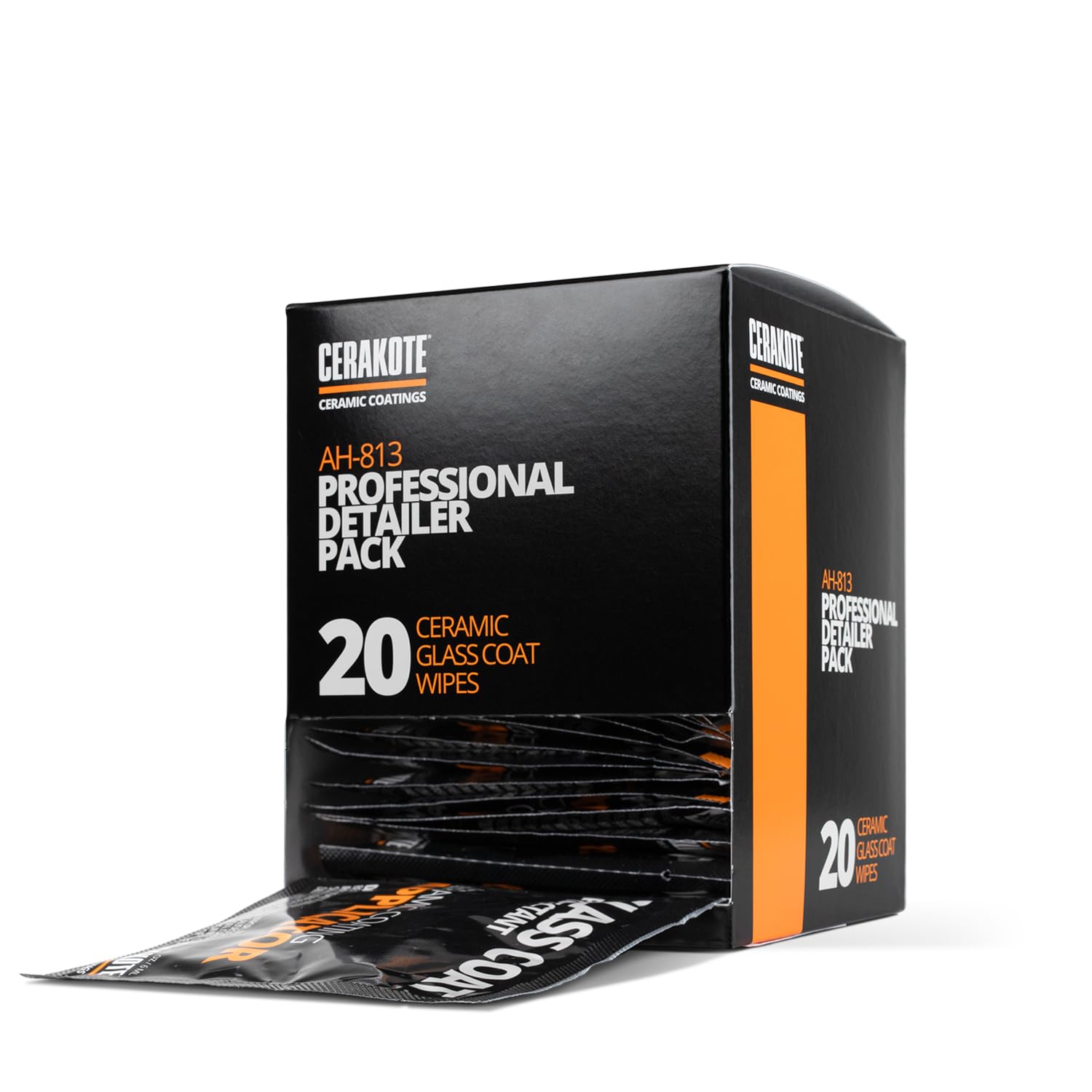 Cerakote Ceramic Glass Coat Protectant Pro Pack (20 Count Wipes) - Hydrophobic Automotive Rain Repellant, Long-Lasting And Durab
