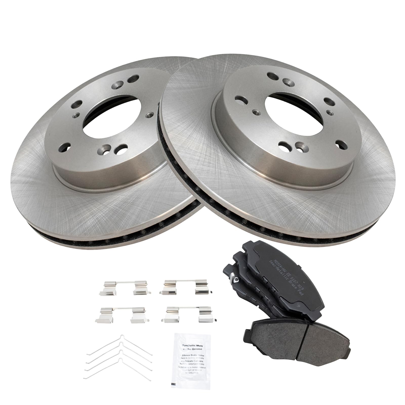 Trq Front Brake Pad & Rotor Kit Brake Pads Brake Rotor Semi-Metallic Compatible With 2013-2014 Acura Ilx