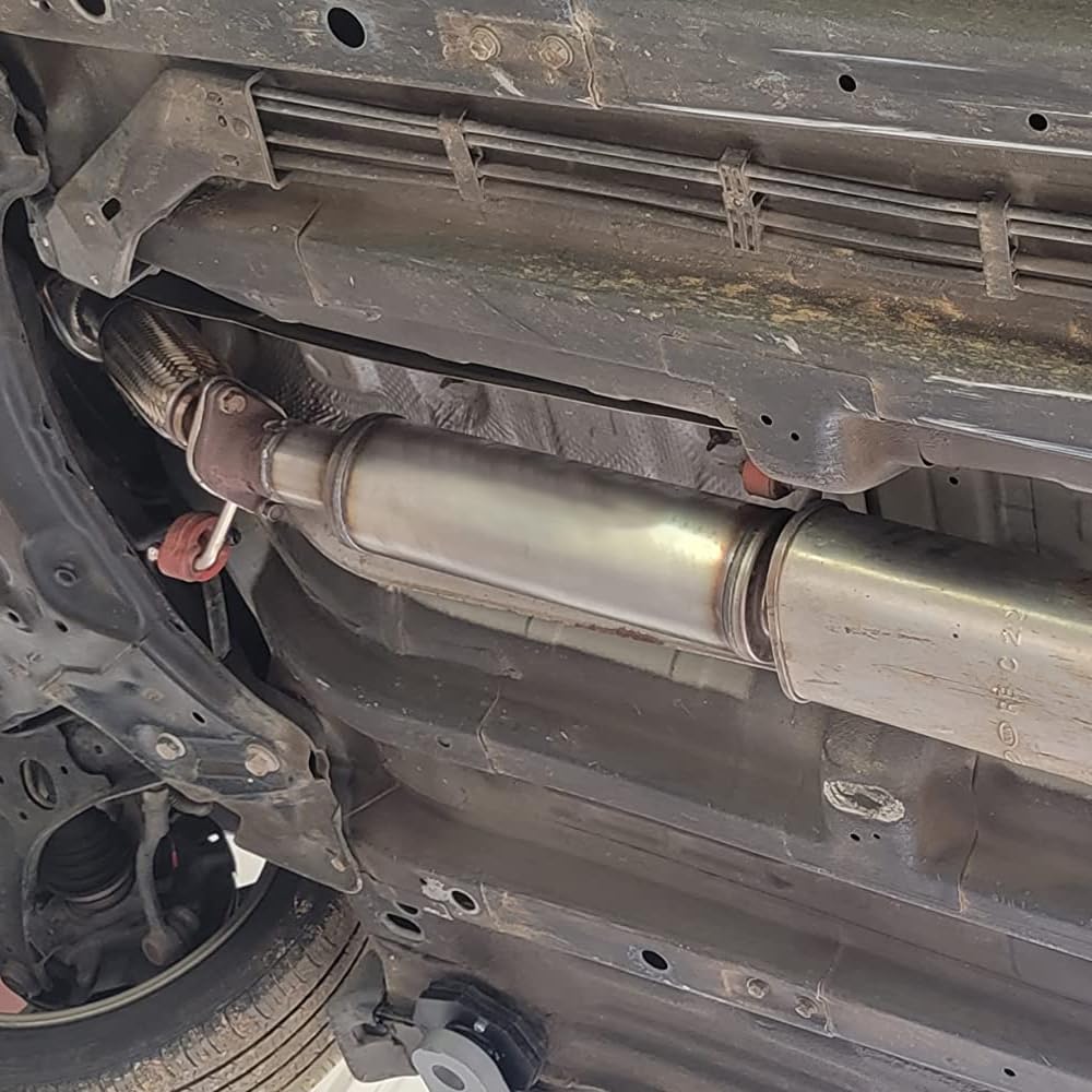 A-Karck 5'' Inlet Exhaust Resonator, 5'' Inlet 5'' Outlet 30'' Overall Length Muffler Resonator Stainless Steel