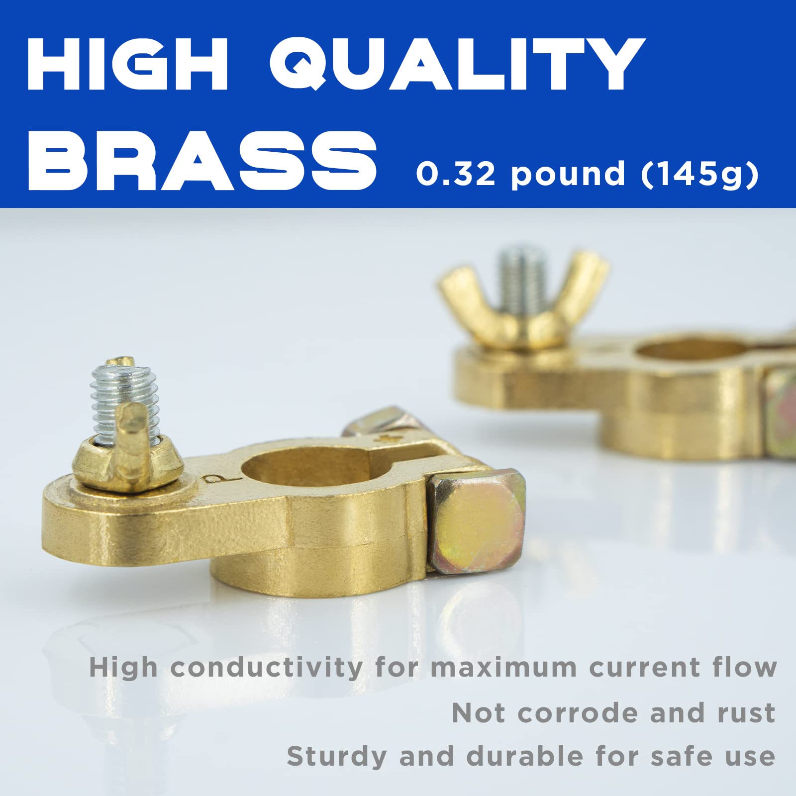 1 Pair Battery Terminal Connector, Cable End Connector Compatible With Car, Van, Truck Marine Boat RV etc, Top Post Battery Term