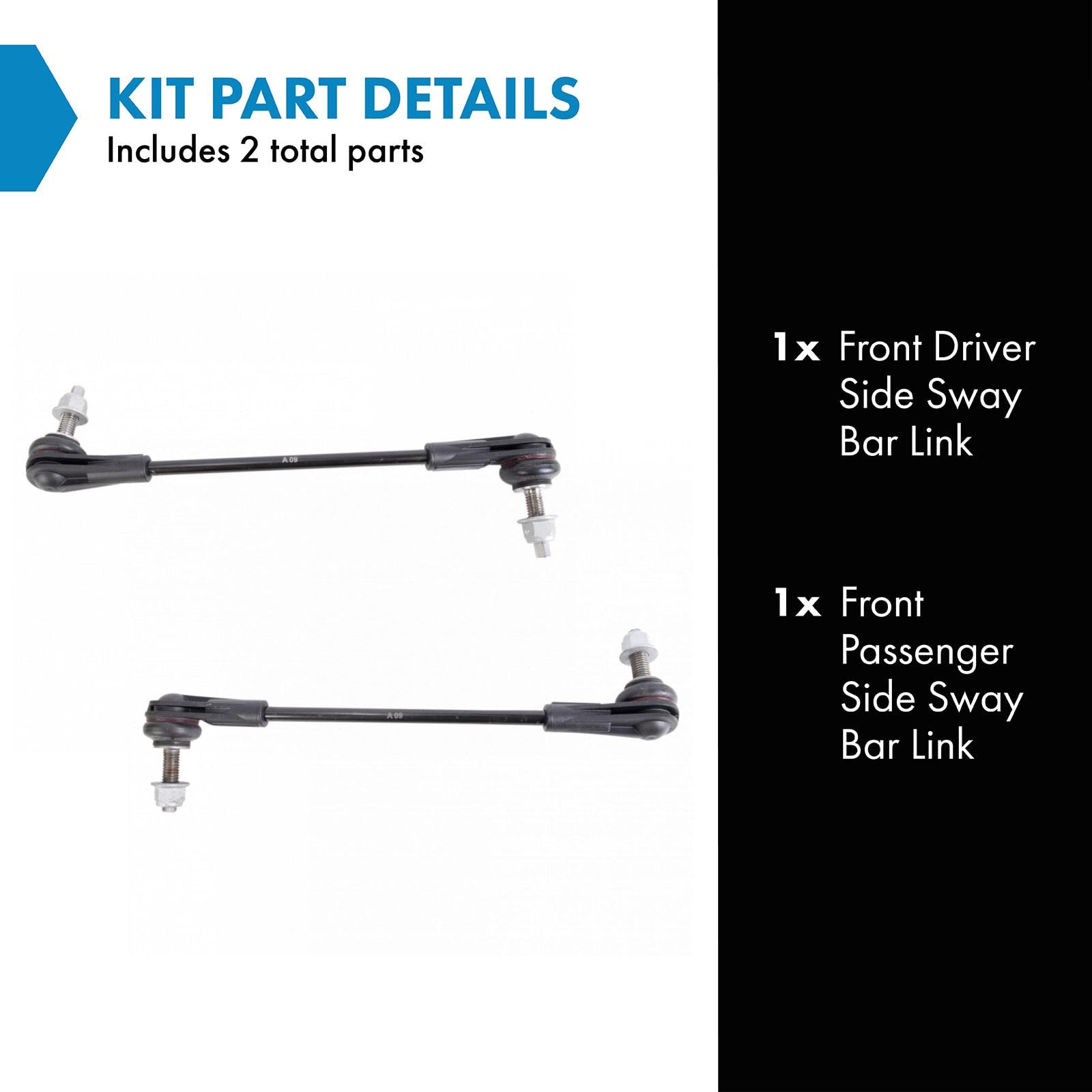 Trq Front Sway Bar Stabilizer Link Set Compatible With 2016-2019 Chevrolet Cruze Volt