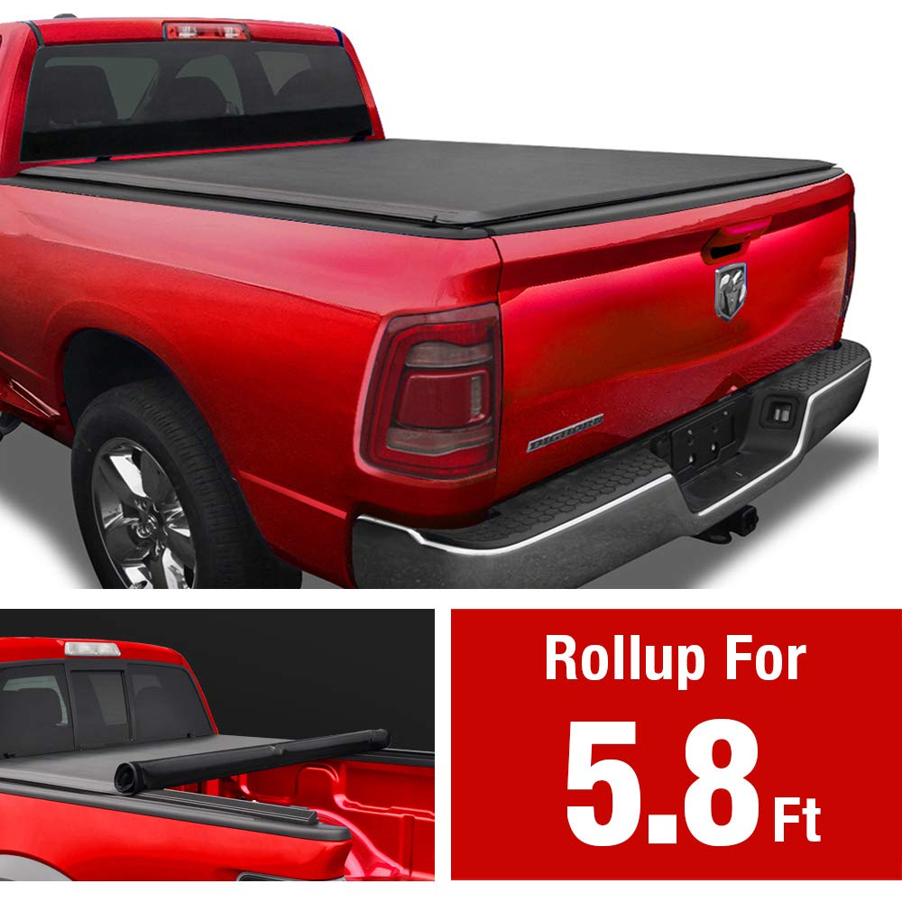 Maxmate Soft Roll-Up Truck Bed Tonneau Cover Compatible With 2009-2018 Dodge Ram 1500; 2019-2024 Classic | 5'7'' (67'') Bed | Tc