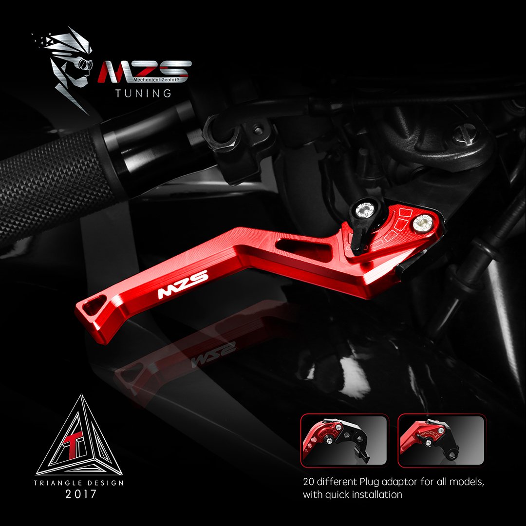 Mzs Red Motorcycle Clutch Brake Levers Short Adjustable Compatible With Vulcan S 650 15-25 / Z900 17-24 / Z650 Z650Rs Ex650 Er6F