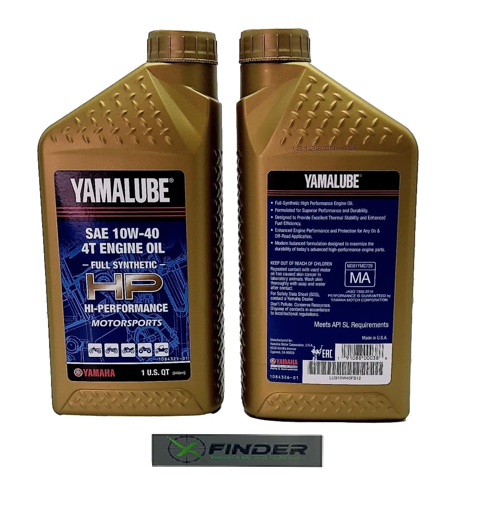 Yamaha Original OEM Yamalube LUB-10W40-FS-12 Hi Performance Full Synthetic 4T Engine Oil Yamalube OEM - 2 Quarts