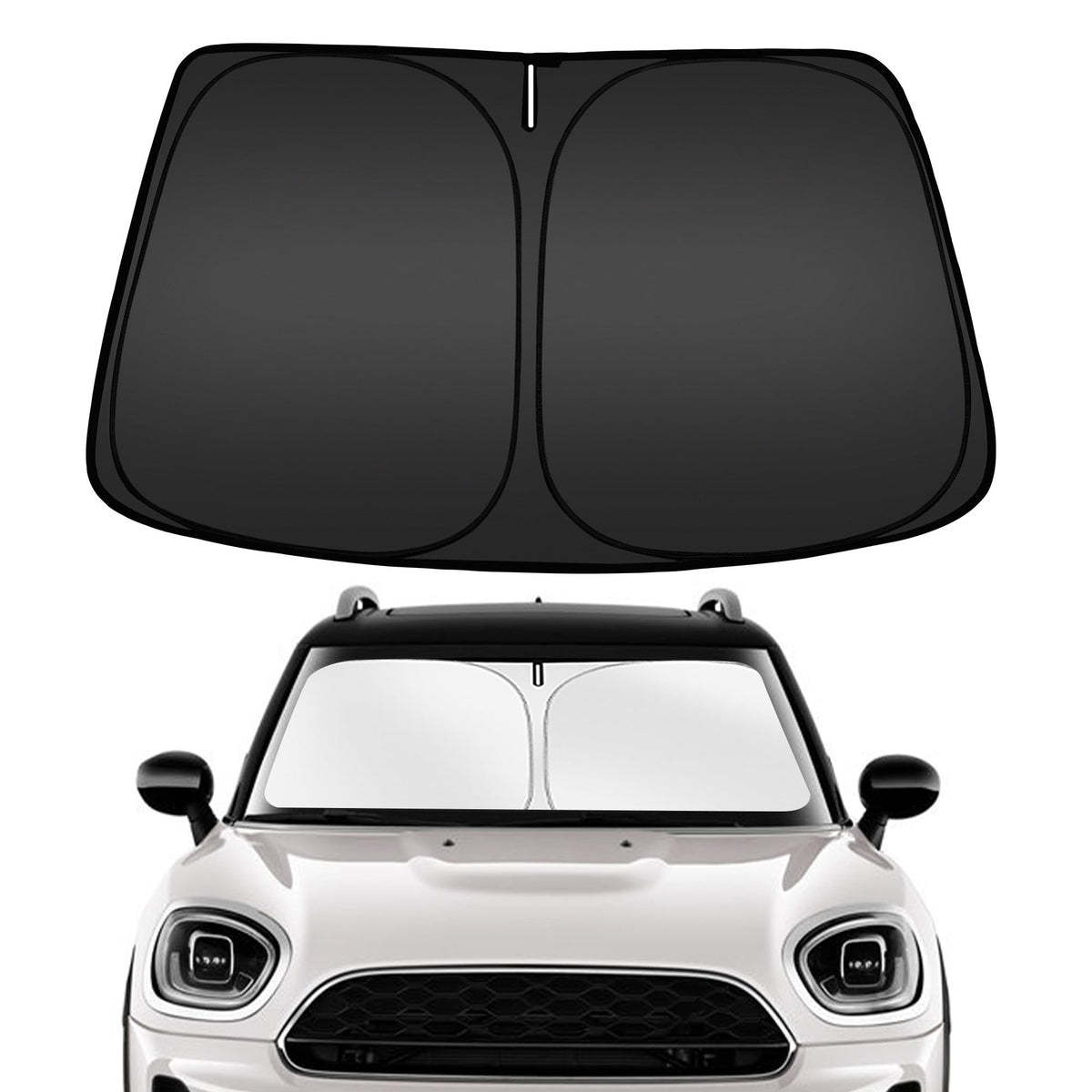 Arismotor Windshield Sun Shade For Mini Countryman Cooper F60 2017-2024, Custom Fit Foldable Front Window Sunshade Sun Visor Pro
