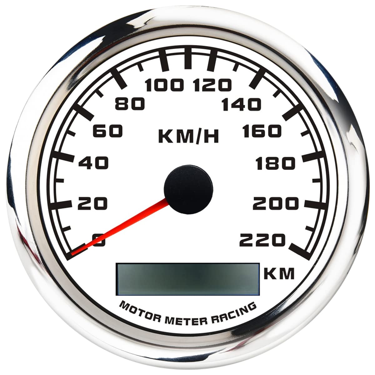 Motor Meter Racing W Pro 85Mm 3-3/8'' Gps Speedometer Digital Odometer 220 Kmh Waterproof White Dial Red Led For Car Truck Marin