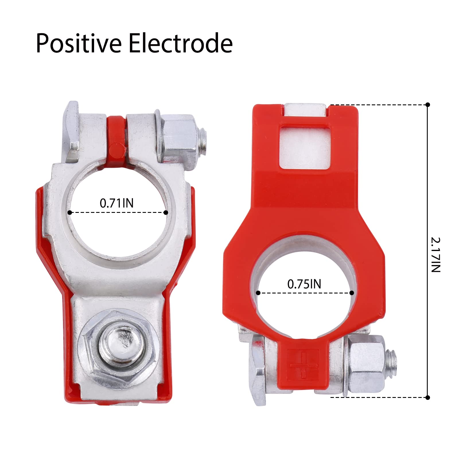 Battery Terminal Connectors(1 Pair), Positive & Negative Auto Battery Cable Terminal Top Post With Plastic Bottoms(Copper Tinned),Fit For Nissan 243407F000,243407F001 Altima Murano Etc